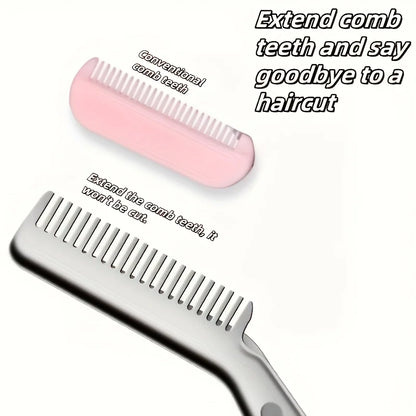 Professional Stainless Steel Eyebrow Scissors with Comb Teeth and Tweezers-Style Tip Heavy-Duty Sharp Blades Serrated Edge