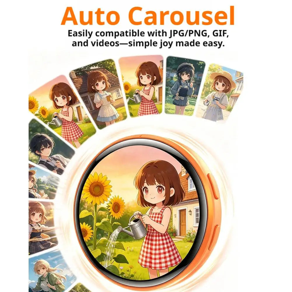 Anime Digital Badge, Anime Style Digital Pin with Photo, Video Display, HD Touchscreen E-Badge, for Party, Cosplay, Fandoms