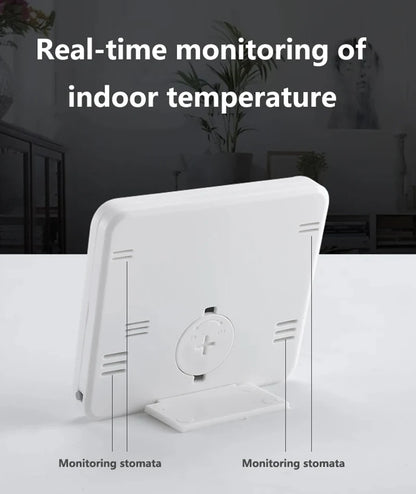 Multifunction Thermometer Hygrometer Automatic Electronic Temperature Humidity Monitor Clock 3.2inch Large LCD Screen
