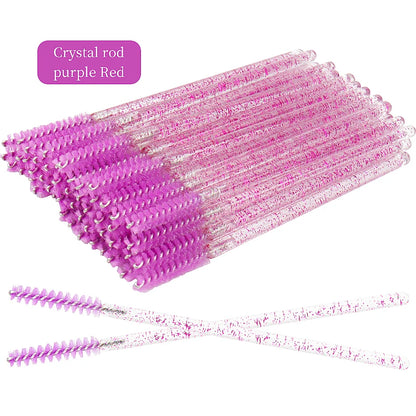 50 Pcs Eyelash Brushes Disposable Crystal Eyebrow Brush Mascara Wand Eye Lash Cosmetic  Lashes Extension Makeup Tools