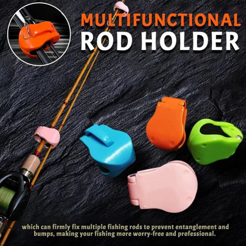 2pcs Fishing Rod Holder Fixer Clip Straps Fishing Pole Holder Compact Design Fishing Rod Fixer Wall Mounted Fishing Rod Holder