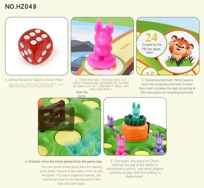 New Rabbit Trap Puzzle Toy Children's Dual Play Multiplayer Board Game Competition Parent Child Interactive Strategy Game