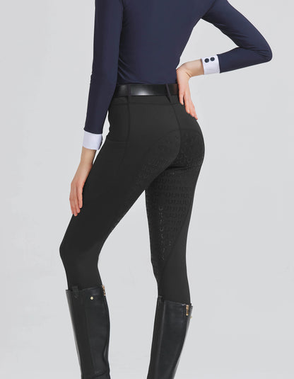 Spring and summer riding pants women's knitted high-stretch, slim-fitting silicone riding pants tight riding pants breathable we