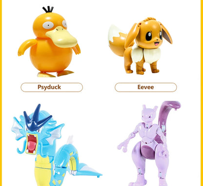 18 Styles Pokemon Anime Deformation Figures Pikachu Eevee Mewtwo Greninja Pokeball Figure Pet Action Model Toys Kids Gifts Toys