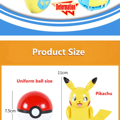 18 Styles Pokemon Anime Deformation Figures Pikachu Eevee Mewtwo Greninja Pokeball Figure Pet Action Model Toys Kids Gifts Toys