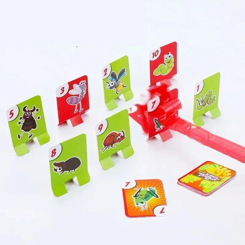 Frog Mask Wagging Tongue Lick Cards Board Games for Children Family Party Toys Antistress Funny Desktop Puzzle Game Toys