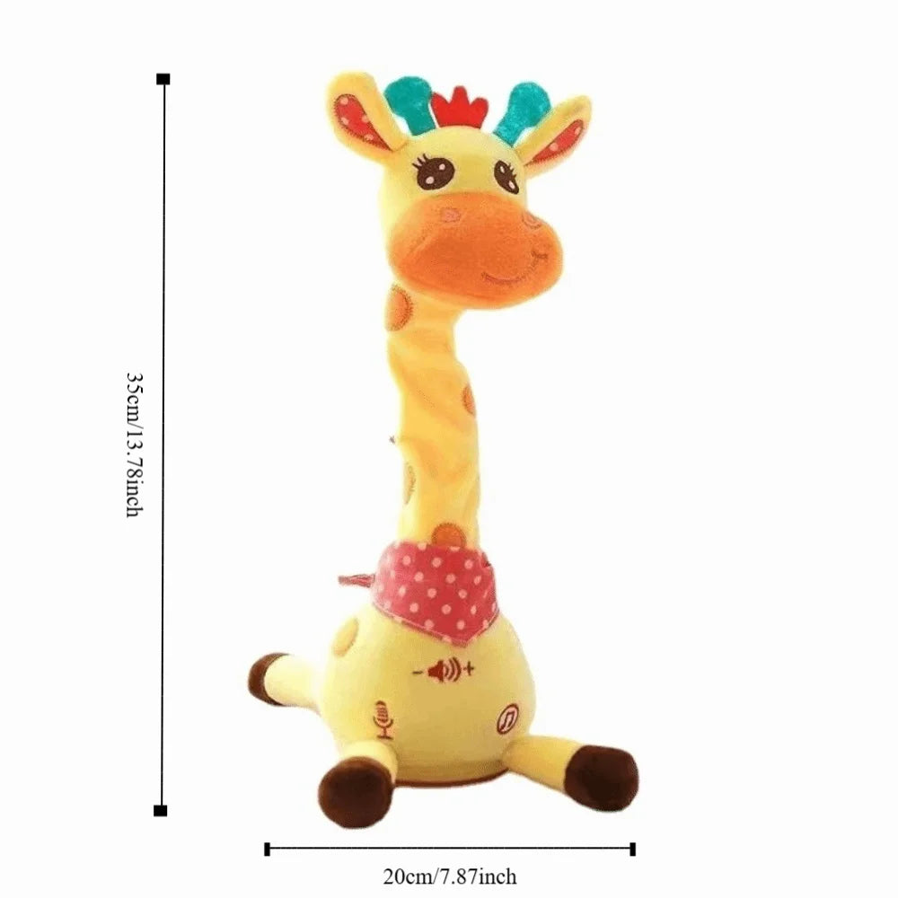 Repeating What You Say Dancing Talking Giraffe Toy with 10 Songs Plush Swaying Dancing Giraffe Adjustable Volume Glowing