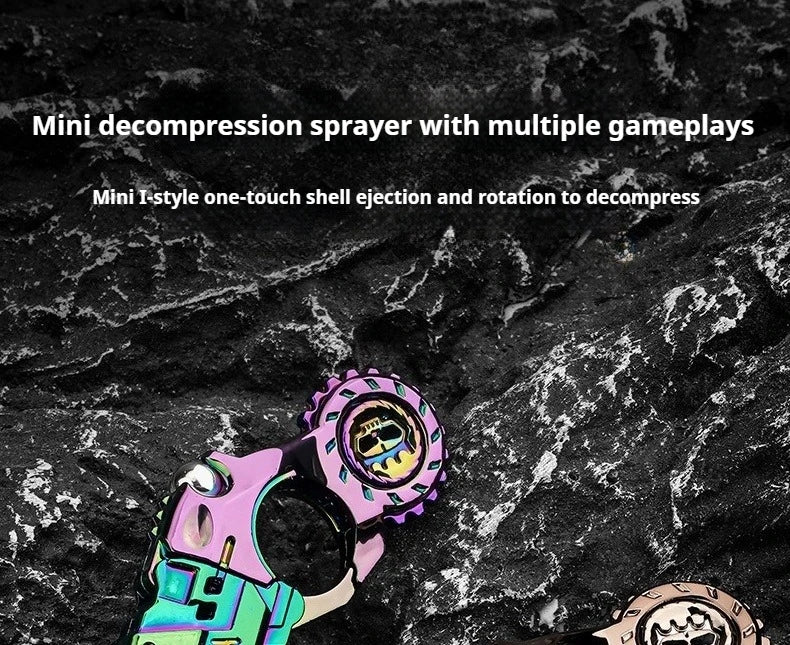 Mini Metal EDC Stress Relief Toy Pistol Guns Eject Fidget Roller Spinner Mechanical Slider Ratchet Wheel Paragraph Ring Adults