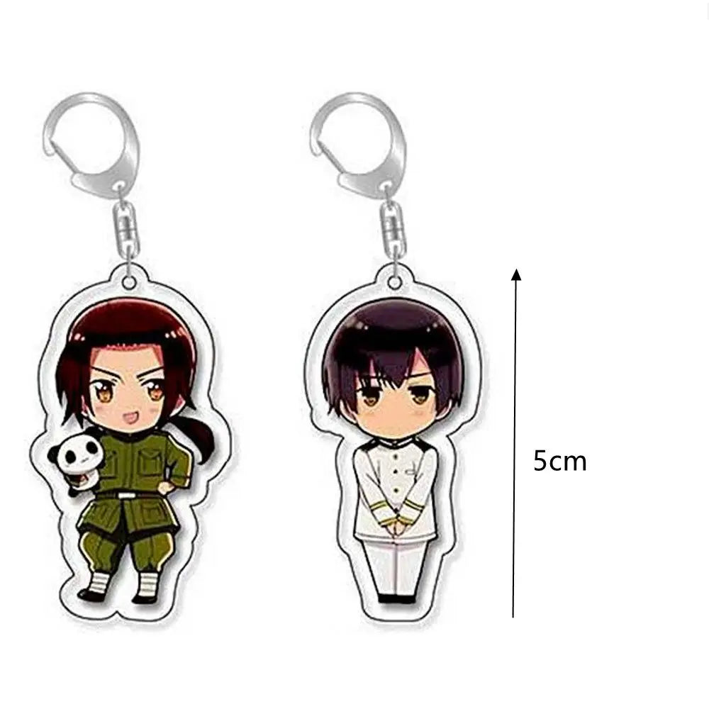 8 Pcs/Set Anime Axis Powers Action Figures KeyChain Feliciano Varga Ludwig Kiku Honda Alfred F. Jones PVC Model Kid Gift Toy