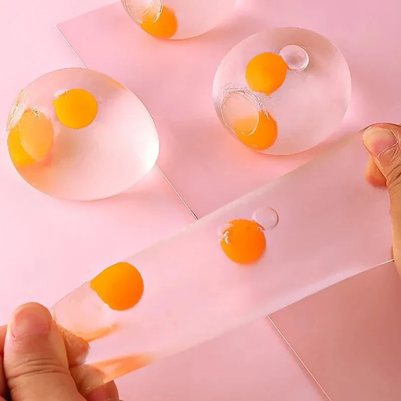 Yolk Balls for Kids Splat Ball Squishy Clear Egg Yolk Fun Squeeze Toy Anxiety Reducer for Kids Adults Birthday Party Favors