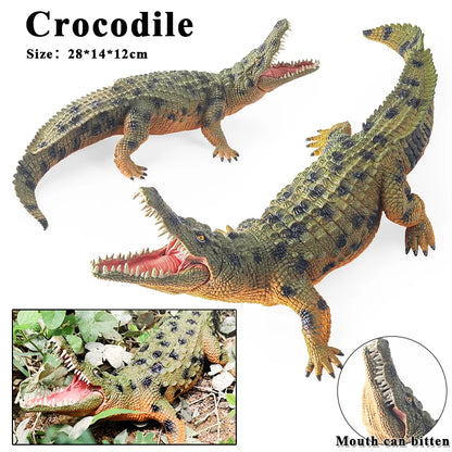 Oenux Wild Animals Action Figures Simulation Sarcosuchus Crocodiles Boar Croc Model PVC Collection Decorate Kids Educational Toy