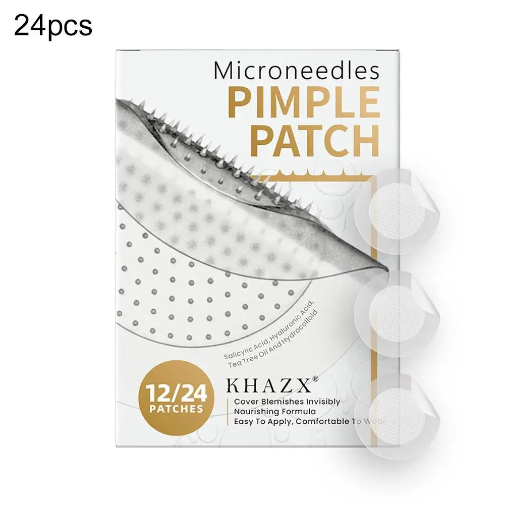 12/24PCS Micro Needle Pimple Patch Hydrocolloid Micropoint Pimple Patch For Acne Pimples Overnight, Invisible Acne Cover Patches