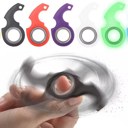 Rotate Fidget Spinner Keychain Metal Idget Toy Kid Stress Relief Spinner Keyring Fidget Ring Relieve Anxiety Boredom Party Gift