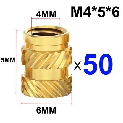 Heat Embedment Inserting Nuts M3 M4 M5 Threaded Knurled Brass Hot Melt Screw Nut For 3D Printer Voron 2.4 And Others