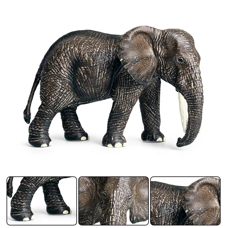 Oenux African Wild Animals Elephant Model Simulation Big Mammoth Action Figures Figurine PVC Educational Toy For Kids Gift
