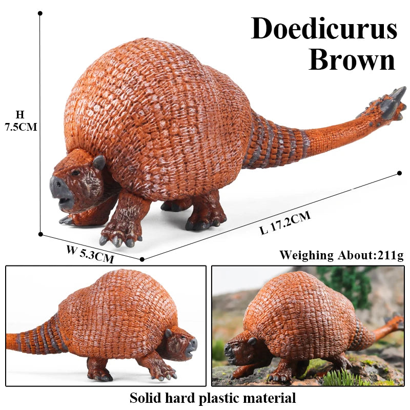 Oenux Prehistoric Wild Animals Simulation Armadillo Doedicurus Sabretooth Model Action Figures PVC Collection Toy For Kid Gift