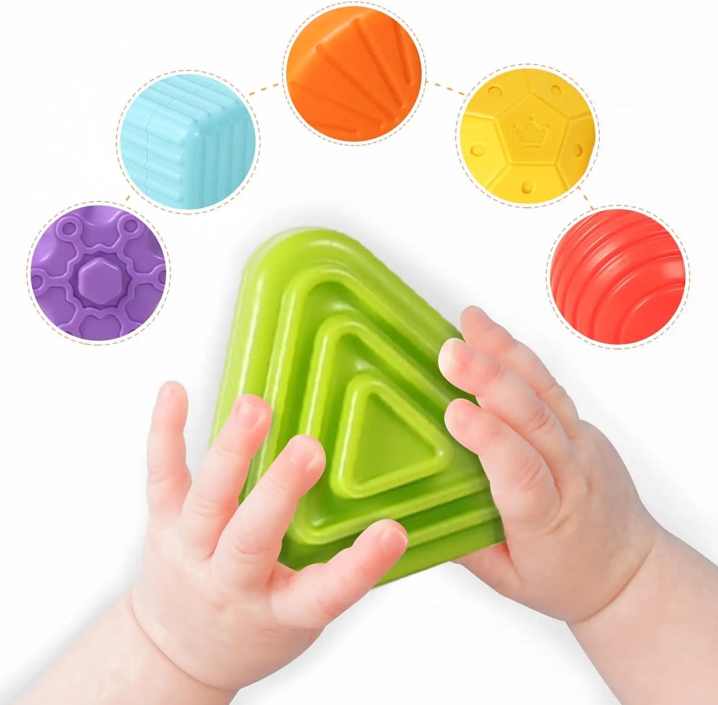 Sensory Shape Sorting Cube Toy for Toddlers 1-3 Years, Developmental Learning Gift with Textured Blocks