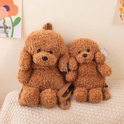 Kawaii 35/45CM Creative White Brown Dog Soft Plush Backpack School Bag Sofa Girls Kids Birthday Christmas Presents Home Decor