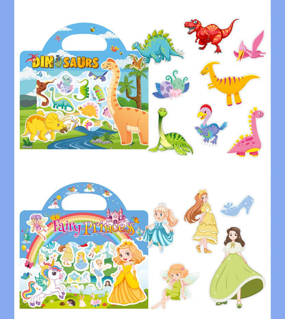New Children Reusable Scene Cute Stickers DIY Puzzle Sticker Games Books Cartoon Animal Learning Cognition Toys For Kids Gift