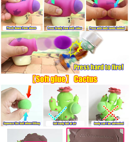 Funny Plants vs. Zombies 2 Hard Glue Peashooter Gatling Pea Shooter Sunflower Action Figure Model Dolls Shooting Toys Kids Gifts