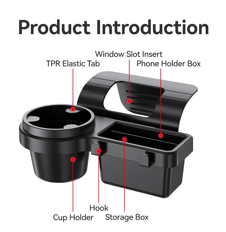 Car Cup Stand Phone Holder Mount Tray Side Door Window Storage Barrel Pocket Hanging Storage Rack with Auto Interior Accessories