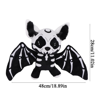 28cm Halloween Two-color Skeleton Bat Plush Toy Stuffed Skeleton Animal Toys Cute Plushie Doll Home Decor Halloween Holiday Gift