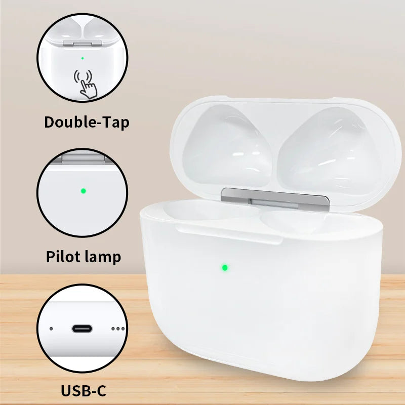 AirPods 4 Charger Case Replacement w/ Wireless Charging & Real Pop-Up – No Earbuds, OEM-Like Battery Holder