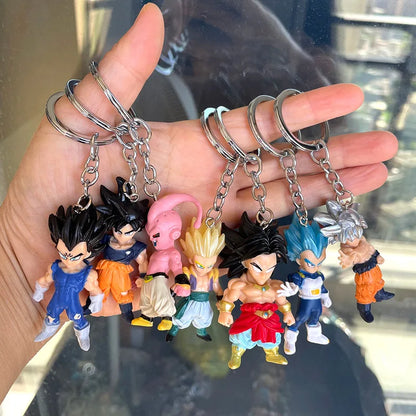 Dragon Ball Son Goku Mini Cute Kawaii Keychain Action Figure Anime Model Cartoon Bag Doll Pendant Figurine Toys Gift 1pcs Random