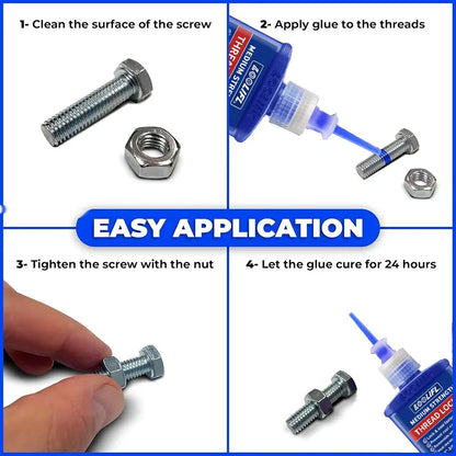 LOOLIFL Blue Thread Locker 243 Nuts-Bolts Locker, Screw Adhesive Lock Tight Seal Fasteners Anaerobic Curing Metal Glue,Rustproof