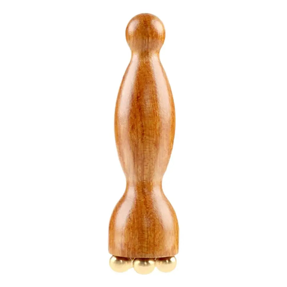 Facial Massager, Lotus Seedpod Beauty Brass Bead & Rosewood Facial Gua Sha Tool Eye Relaxation Meridians Point Acupoint Massage