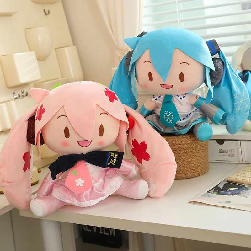 32cm Cute Hatsune Miku Plush Toy Kawaii Anime Miku With Bow High Quality Plushies Home Decor Soothing Plushie Birthday Gift Girl