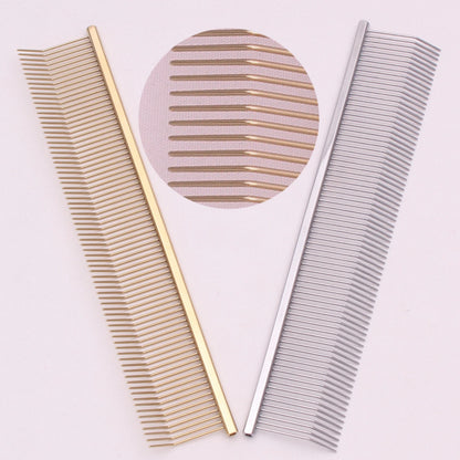 Copper Dog Grooming Combs Pet Boundary Knot Massage Tools Professional Salon Cat Hair Cleaning Crescent High Low Teeth 7816#