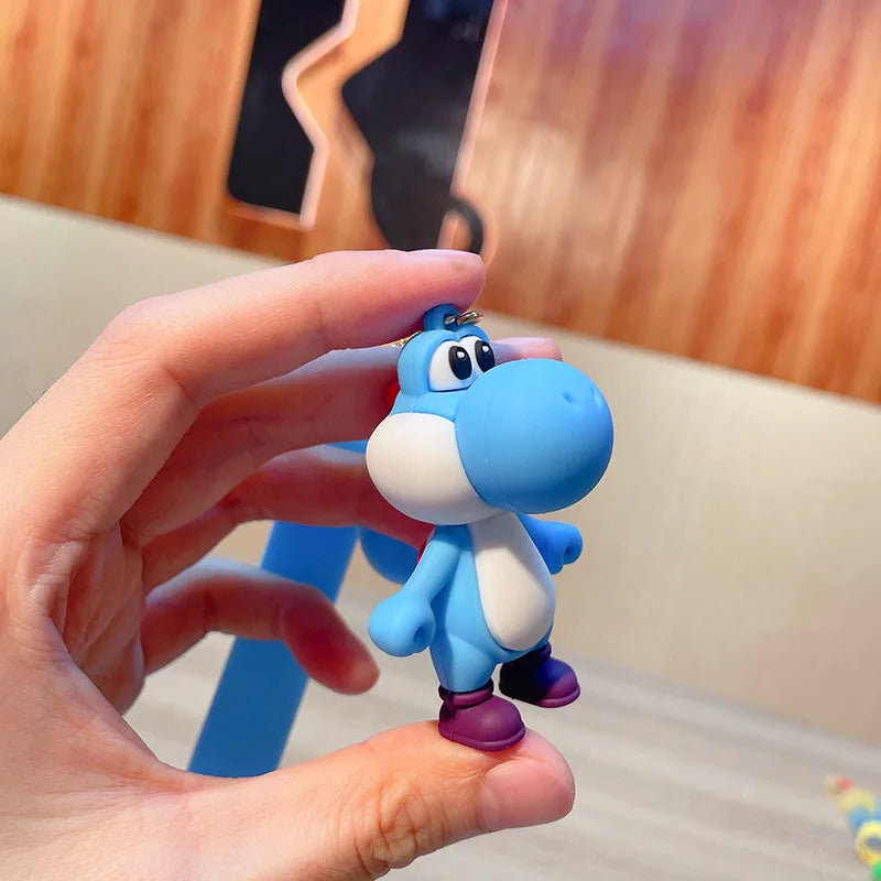 Super Mario Bros Keychain Anime Figure Toad Yoshi Car Decoration Backpack Pendant Accessories Kids
