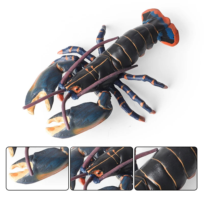 Oenux Ocean Animals Simulation Tiger Prawn Crayfish Shrimp Sea Life Model Figurines Action Figures Collection Toys For Kids Gift