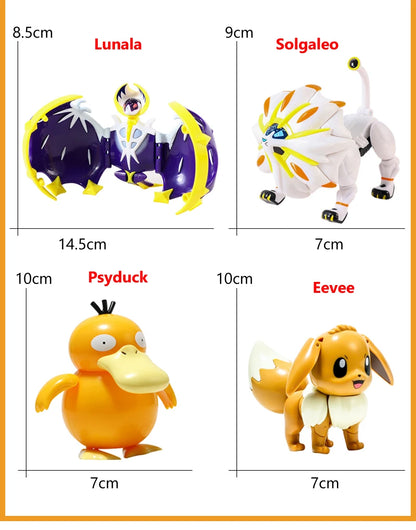 18 Styles Pokemon Anime Deformation Figures Pikachu Eevee Mewtwo Greninja Pokeball Figure Pet Action Model Toys Kids Gifts Toys