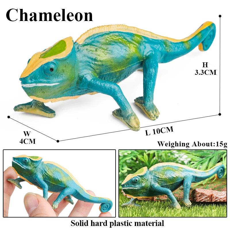 Oenux New Simulation Wild Reptile Animals Action Figures Lizard Model Figurines Kids Education Congnitive Scene Decoration Toy