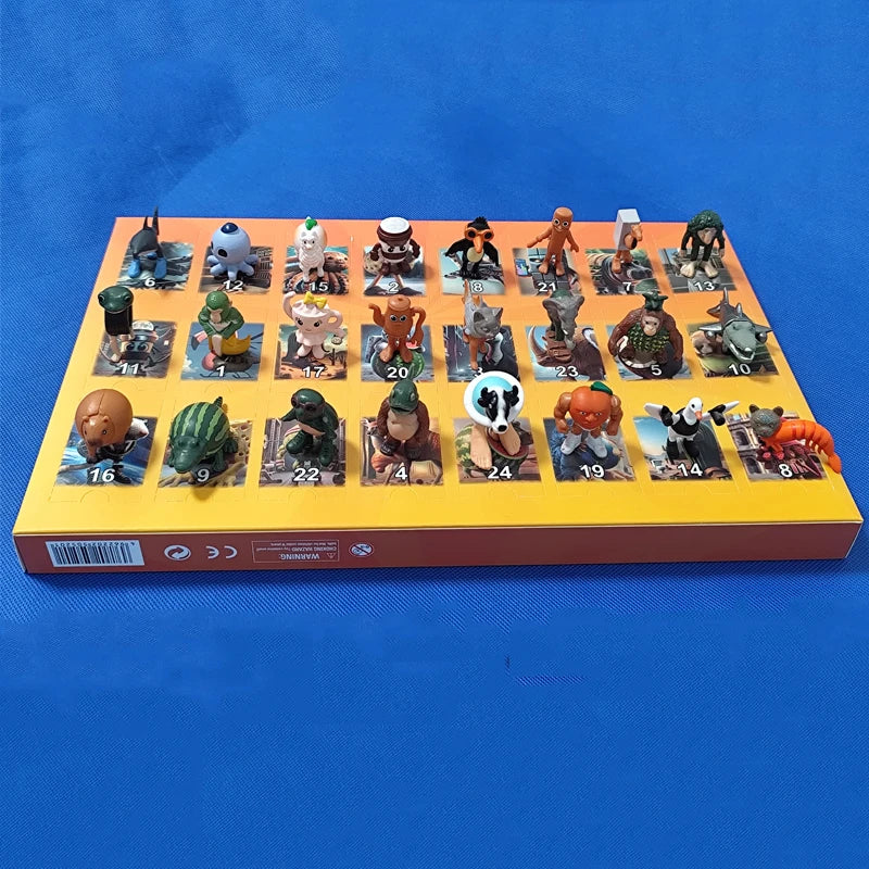 24Pcs Italian Brainrot Tung Tung Sahur Figures Doll Tralalero Tralala Bombardino Crocodilo Shimpanzini Bananini Model Toy Gift