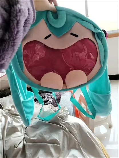 Hatsune Miku Shoulder Bag Backpack Cute Anime Girl Plush Cartoon Kawaii Knapsack Student Bag Packet For Kids Gifts Toys