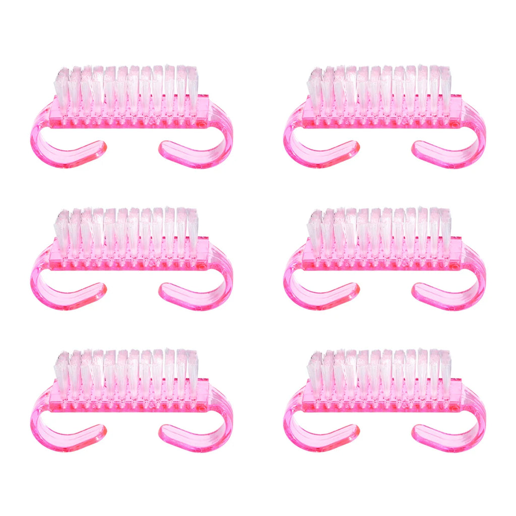 1/5/20Pcs Acrylic Nail Brush Pink Color Nail Art Manicure Pedicure Soft Remove Dust Plastic Cleaning Nail Brushes File Tools Set