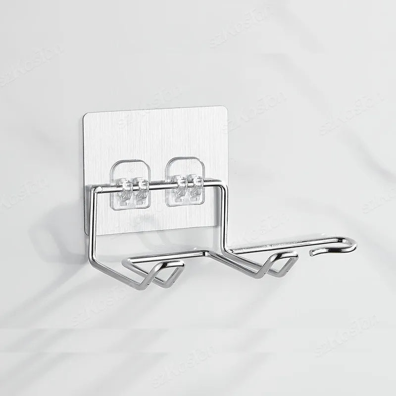 Hair Dryer Bracket Wall Mounted Hair Dryer Bracket Washroom Accessories Self-adhesive Home Storage Rack Bathroom Accessories