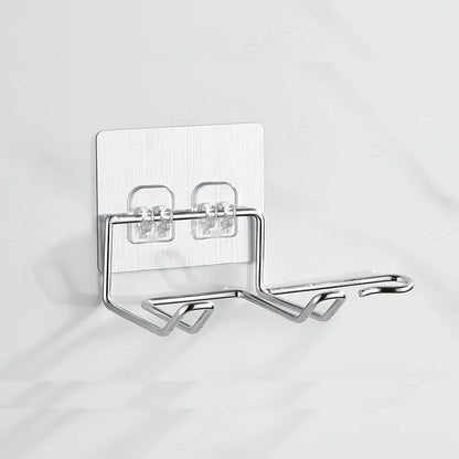 Hair Dryer Bracket Wall Mounted Hair Dryer Bracket Washroom Accessories Self-adhesive Home Storage Rack Bathroom Accessories