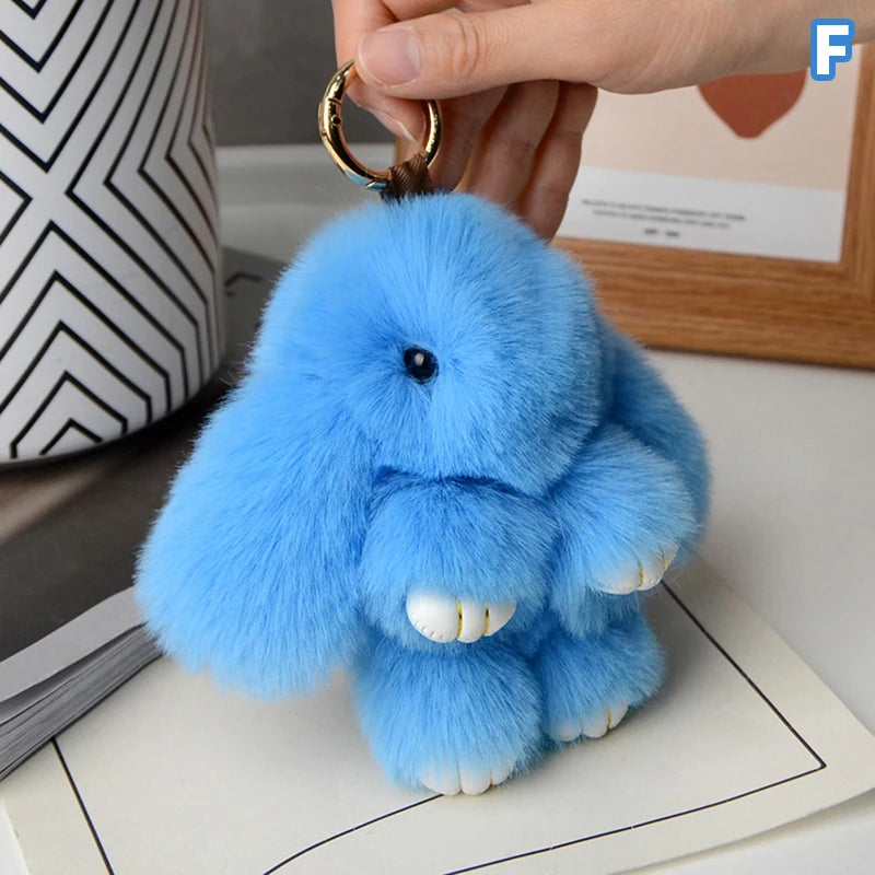 15cm Gifts Rabbit Fur Keychain Women Bag Car Key chain Pendant Decoration Jewelry Bags Hangings Accessories