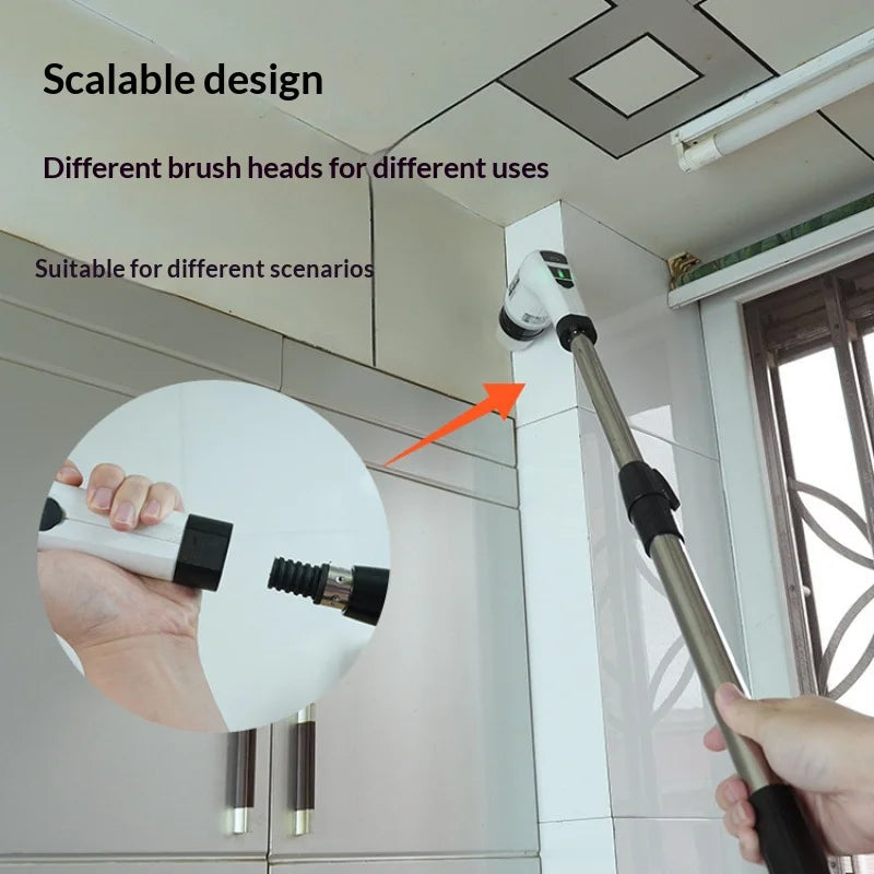 HOMEFISH Cordless Spin Scrubber Electric Cleaning Brush for Bathroom Kitchen Toilet Multipurpose Household Cleaning Tool