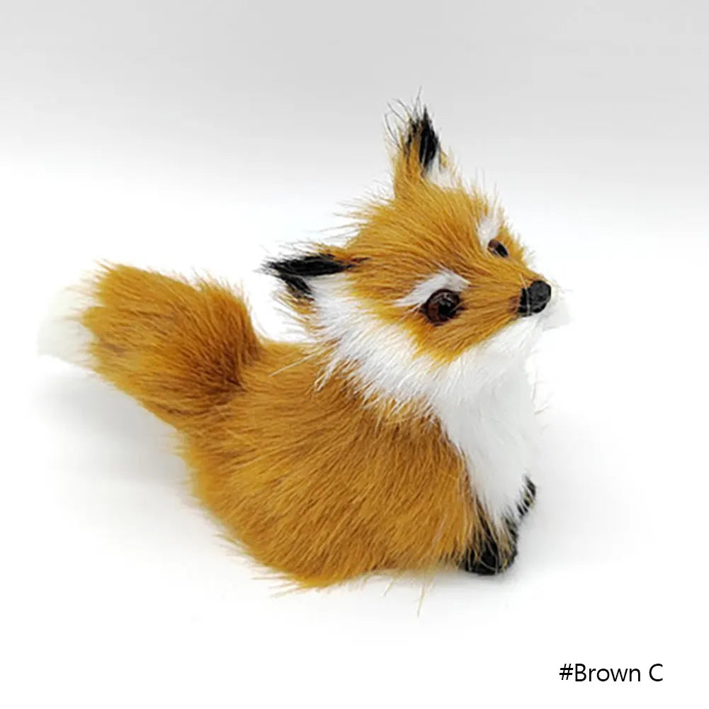 Mini Cat Rabbit Fox Owl Simulation Fur Model Plush Cats Action Figures Decor Gifts Imitation Animal Doll Home Decor Ornaments
