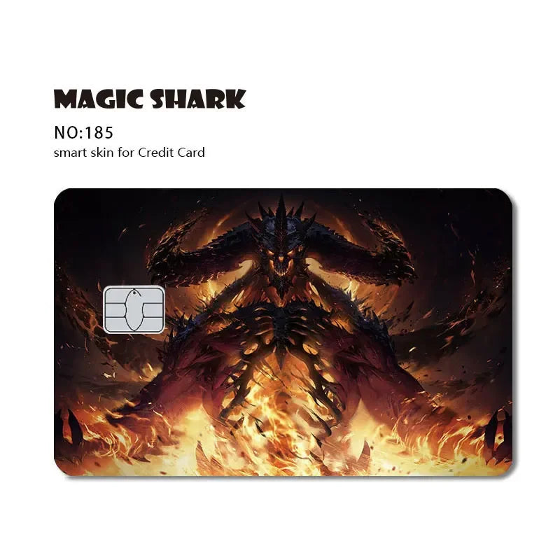 Magic Shark Flower Butterfly Bear Wing No Fade PVC Film Skin Cover Sticker for Bank Debit Credit Card