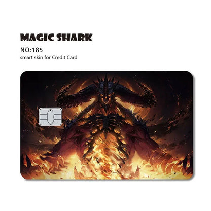 Magic Shark Flower Butterfly Bear Wing No Fade PVC Film Skin Cover Sticker for Bank Debit Credit Card
