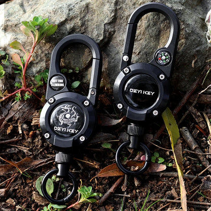 Rope Retractable Pull Reel Steel Wire Carabiner Key Chains Buckle Holder Outdoor Sporty Keychain Multiple Tool Anti-Theft