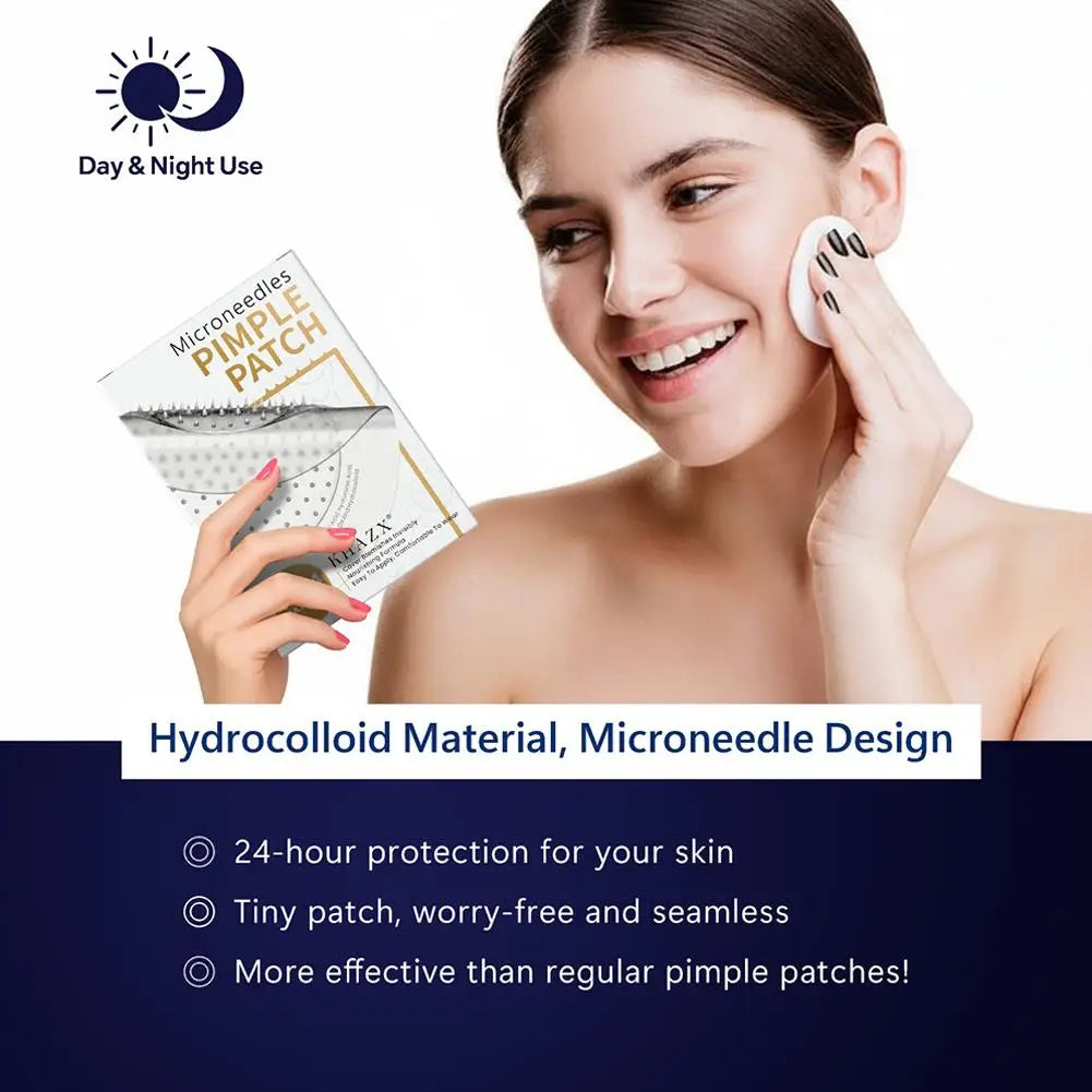 12/24PCS Micro Needle Pimple Patch Hydrocolloid Micropoint Pimple Patch For Acne Pimples Overnight, Invisible Acne Cover Patches