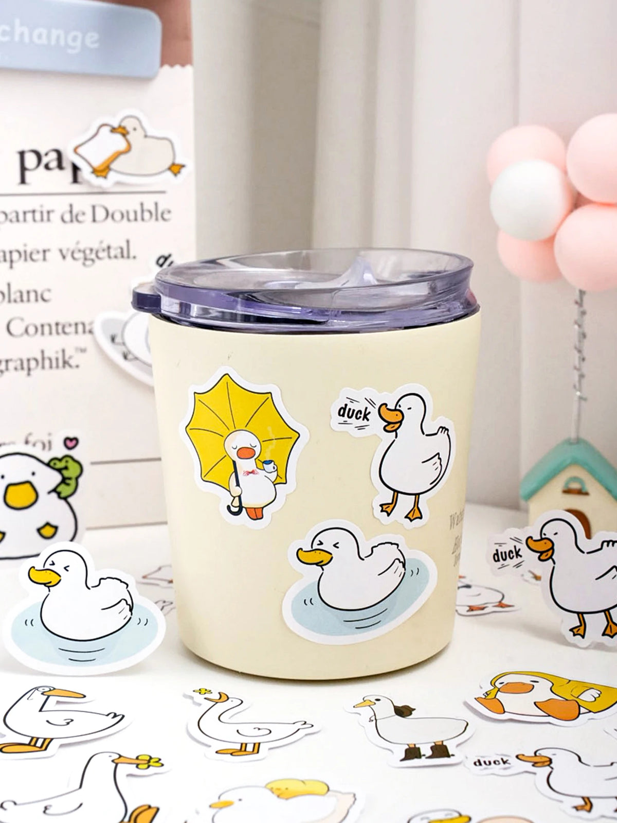 Etori Life46pcs/pack Good Life Duck Album decorative stickers Self-adhesive stickers for DIY student stationery notebook diary