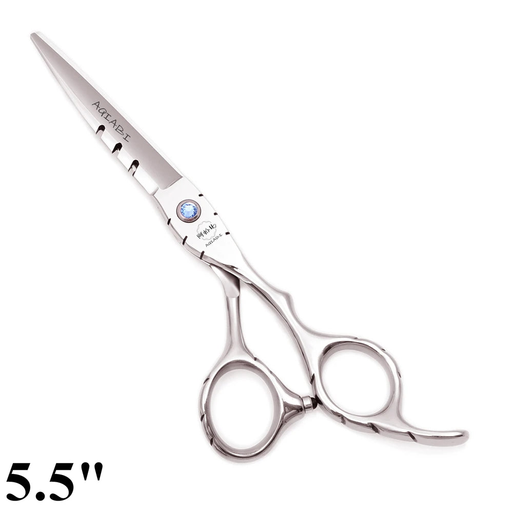 Professional Hairdressing Scissors 5.5" 6" AQIABI Japan Stainless Thinning Scissors Barber Shop Hair Cutting Scissors Red A1010